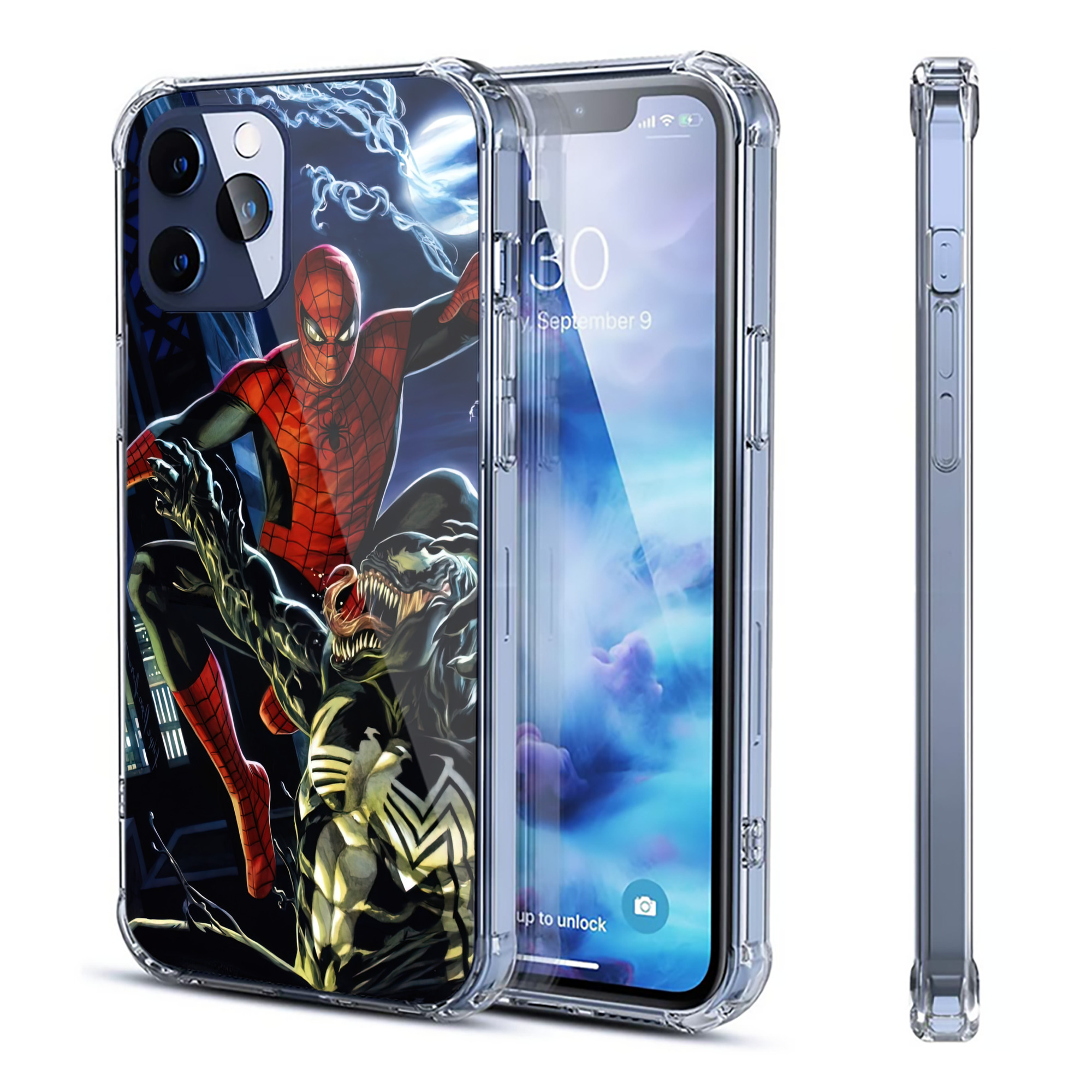 （画像用） Spider Man スパイダーマン 【iPhone 12シリーズ対応】透明スマホケース（クリアソフトケース）